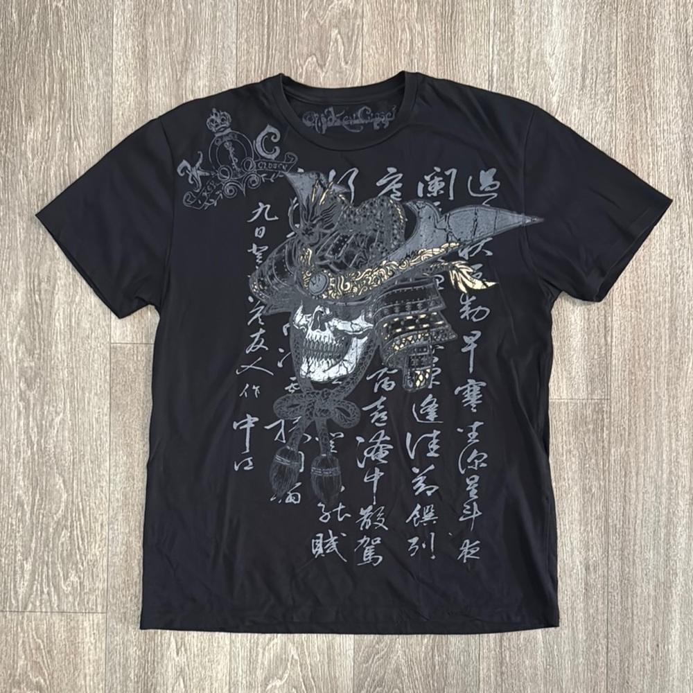 NWOT Key Closet samurai skull t-shirt men’s sz L